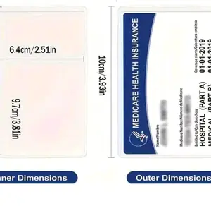 10 classic PVC waterproof card protective covers, soft and transparent storage bags, suitable for social security/medical insurance/credit card wallets