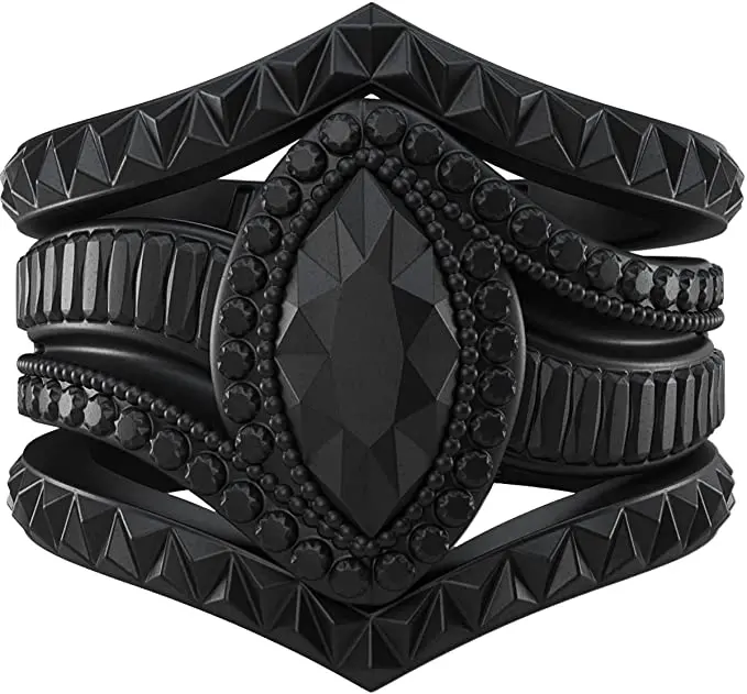 Silicone Rings for Women - Marquise with 2 Stackable Rings
