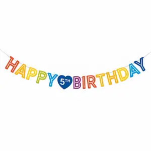 Customizable Rainbow Celebration Birthday Banner