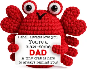 Summer Spring Gift for Dad Birthday Gift for Thanksgiving Positive Crochet Crab Emotional Crochet Animals Mini Handmade