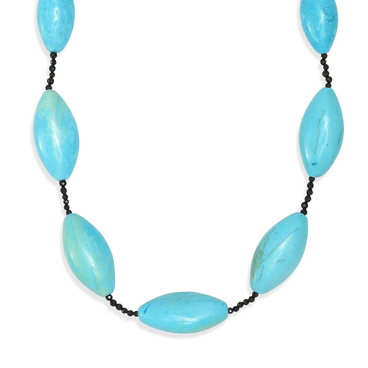 EverTrue Magnesite, Thai Black Spinel Beaded Necklace (20 Inches) in Platinum Bond 275.00 ctw