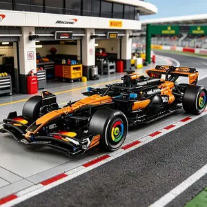 2026 New 1675Pcs Orange Technic Racing Car Building Block Model 42228, DIY Assembly Vehicle Bricks Toy, Perfect Gift for Kids Boys Girls and Home Decoration