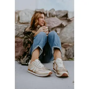 Corky's Gold Crinkle Metallic Kickoff Sneakers