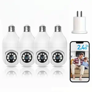 Light Bulb Security Camera Wireless 2.4GHz WiFi 2K Outdoor Motion Detection Alarm Two-Way Talk Color Night Vision Human Detection Bulb Camera