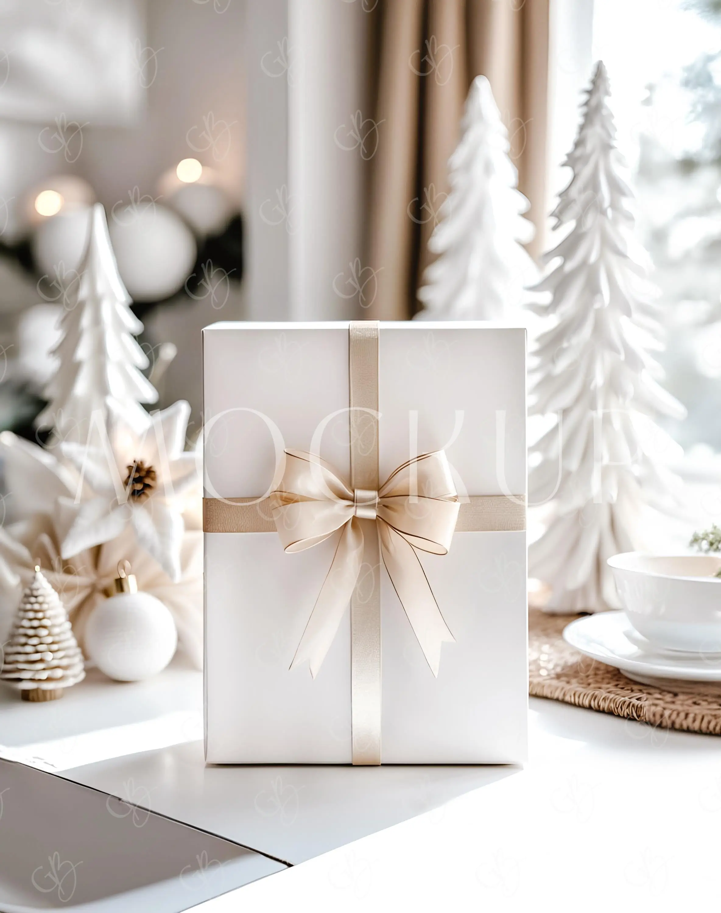 Christmas Wrapping Paper Mockup, Present Gift Box and Wrapping Paper Mockup, Holiday Wrapping Paper Mockup, Winter Wrapping Paper Mockup PSD , Best of gift, Meaningful gift. (Get 1 paper cutter when buying any 5 rolls)