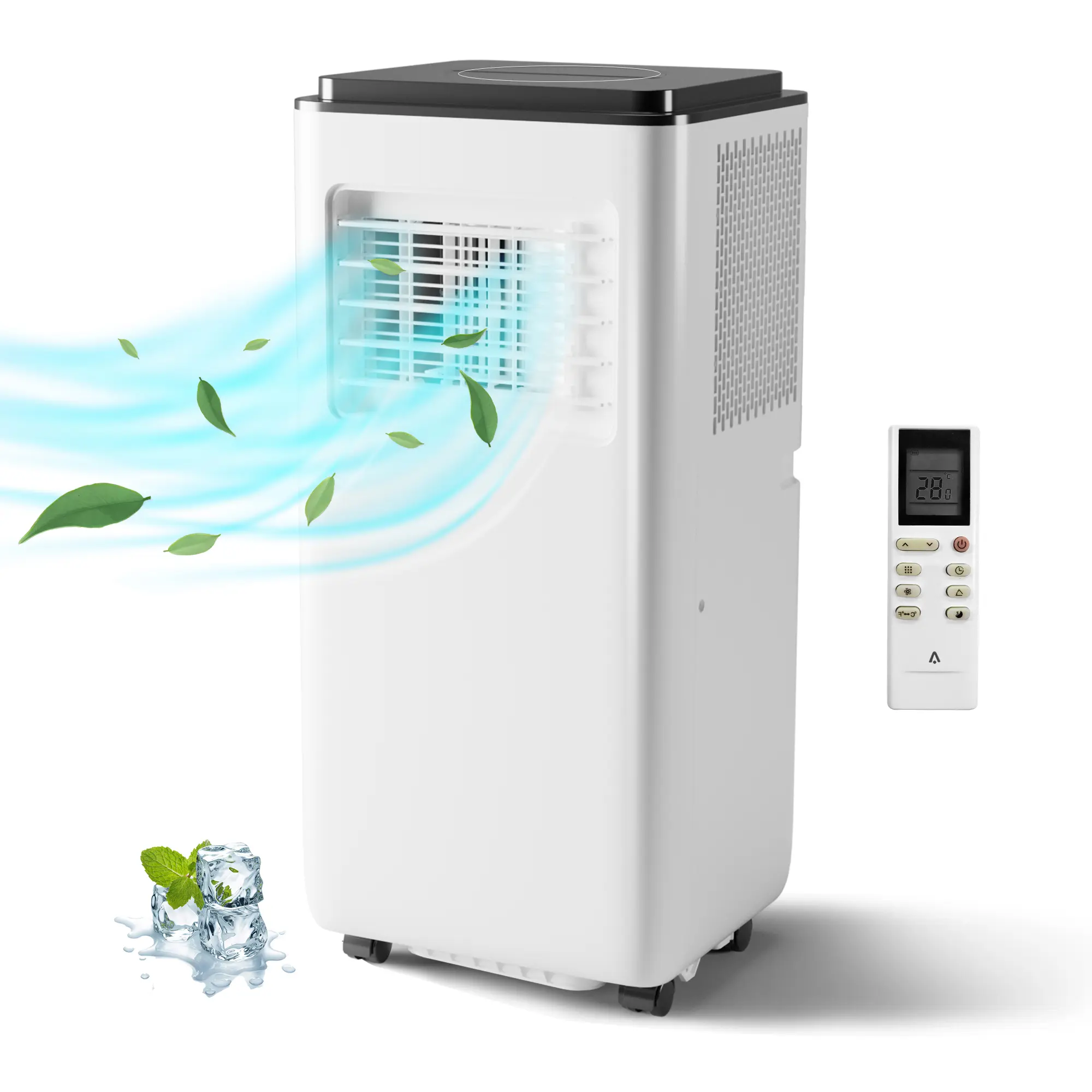 10,000 BTU Portable Air Conditioner, 3-In-1 AC Unit with Built-In Dehumidifier, Compact Standing Air Conditioner for Room Up to 450 Sq. Ft. with Remote and Window Kit, Remote Control, 13X11x34"