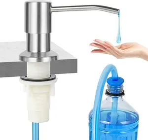 Soap Dispenser for Kitchen Sink Brushed Nickel, Stainless Steel Countertop Dish Soap Dispenser Pump with 40 '' Extension Tube kit