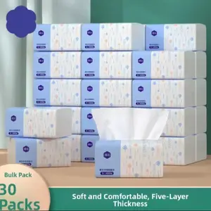 1/3/6pcs Hanhua Thickened Napkin Paper, 400 Sheets Home Use, Disposable Universal Toilet Paper, Degradable Natural Wood Towel, Soft Thick Tissues, Single Use Tissues, Biodegradable Tissue