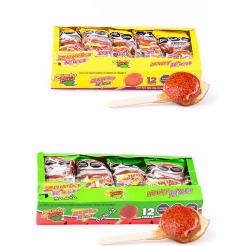 Zumba Pica Paleta Caramelada Tamarindo y Sandia 12pk