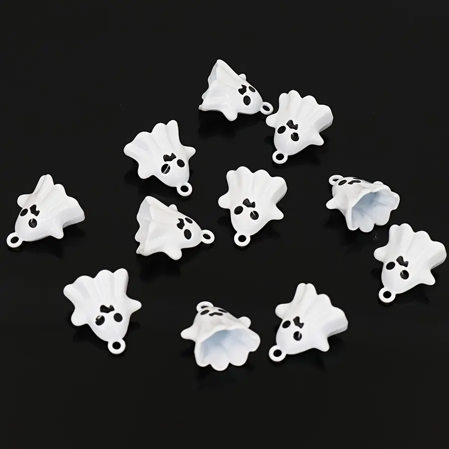 10pcs Halloween cartoon ghost pendants DIY handmade bracelet necklace jewelry accessories mobile phone chain keychain Decorative Charm Gift three-dimensional decoration materials
