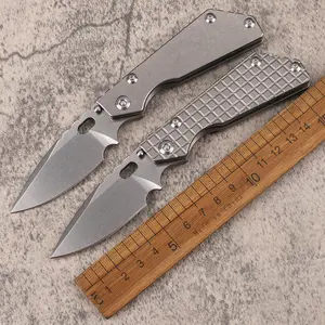 Titanium Alloy Handle CPM154 Steel Folding Pocket Knife High Hardness Portable Camping EDC Utility Knife Outdoor Survival Bushcraft Blade Sharp Cutting Tool for Hiking Fishing Hunting Tactical Carry