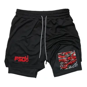 dodge truck shorts for men Gym Running Shorts for Men 2 in 1 Quick Dry Workout Athletic Shorts