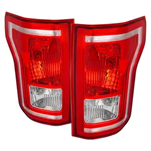 2015-2017 Ford F-150 Factory Style Replacement Tail Light Assembly (Chrome Housing/Red Clear Lens)