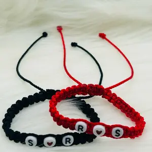 Couples Love Bracelet with Initial Personalized Adjustable Animated Bracelet Matching Bracelets Cufflinks Bracelet