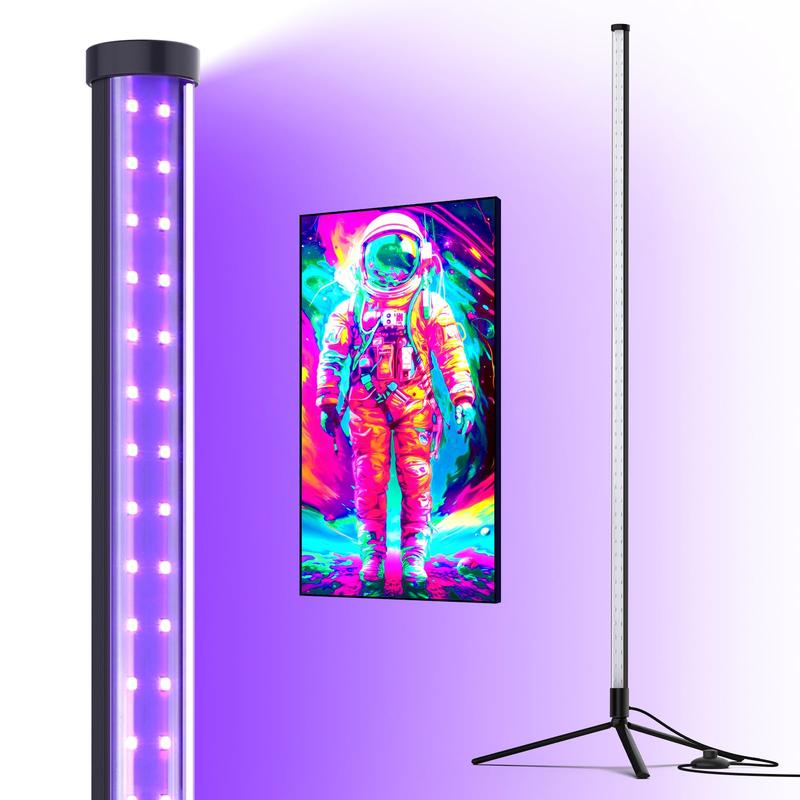 Barrina T10 LED Black Light Bar, Vertical Standing UV Blacklight, 40W, 400nm, 4FT with On/Off Switch and Tripod Floor Stand