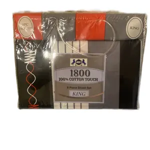 ABC 1800 100% Cotton Touch 8-Piece Sheet Set King Size Soft & Cozy Bedding