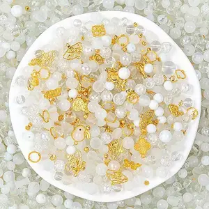 DIY beaded handmade gift making glass bead phone chain bracelet beads in various styles, colors, and sizes, includes thread