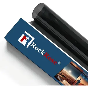 RockRose 5% Premium Carbon Car Window Tint Film 20 in x 10FT 2PLY Charcoal Privacy Film UV, Heat Blocking Tint for Car or Home Adhesive Film Easy Shrink, Plotter Friendly Pro Grade