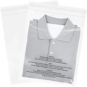 10" x 13" (100 Count) Clear Self Seal Resealable Adhesive Poly Bags with Suffocation Warning for Packaging, Shipping, Clothing, Shirts & FBA