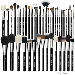 Professional Makeup Artist Brushes Set 26Pcs Real Natural Goat Hair Labeled White Makeup Brush Set with Foundation Powder blush concealer blending eyeshadow contour make up brushes set