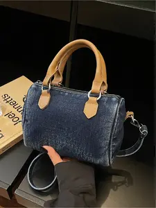 Casual Simple Denim Handbag, Versatile Lightweight Shoulder Bag, Crossbody Pillow Case, Perfect for Daily Use, Stylish and Practical Design, Shoulder Purse