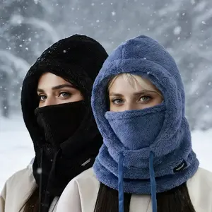3-in-1 Winter Thick Face Mask Set Convertible Balaklava Hat Neck Warmer and Hat Breathable Windproof Full Face Coverage for Skiing Snowboarding Outdoor Cycling Soft Warm Multifunctional Accessories Hand Washable