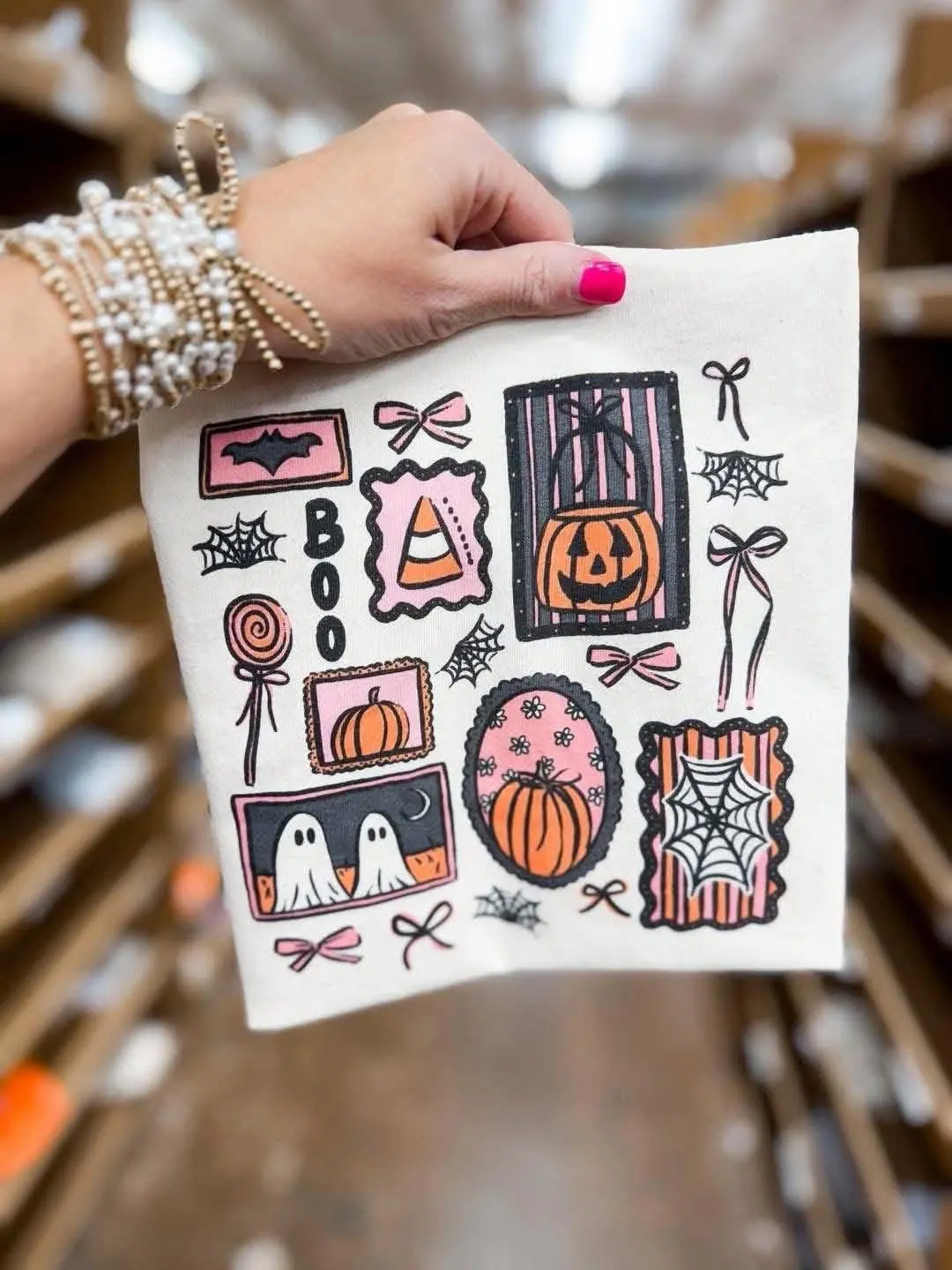 Comfort Color - ETTA OG Boo Patchwork Spooky Halloween Graphic Tee - Ivory