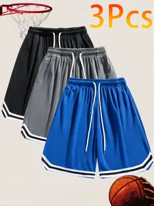 Men's Breathable Quick-Dry Running Basketball Shorts, Outdoor Fitness Casual Shorts for Sports and Gym, Comfortable Lightweight Athletic Wear, Athleisure Shorts