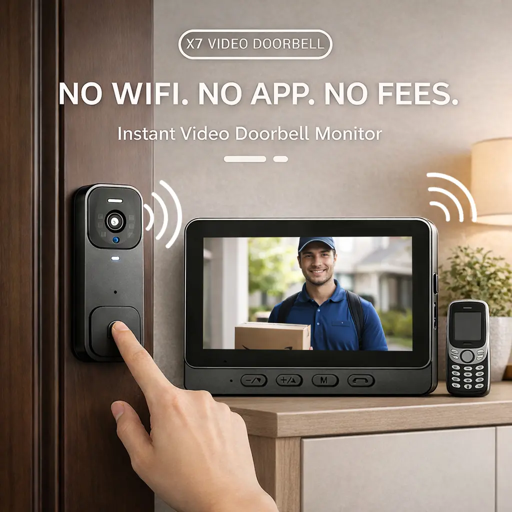 X7/X8 Video Doorbell with Monitor, No WiFi, No App, No Subscription, Easy Setup X7/X8 Video Doorbell with Monitor, No WiFi, No App, No Subscription, Easy Setup