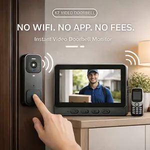 X7 Video Doorbell with Monitor, No WiFi, No App, No Subscription, Easy Setup X7 Video Doorbell with Monitor, No WiFi, No App, No Subscription, Easy Setup