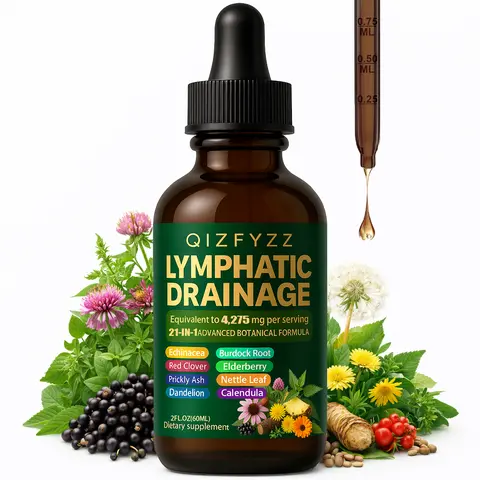 Lymphatic Support Drops with Botanical Oil, 60ml Lymphatic Drainage Supplement - Circulation & Immune Wellness Support, Herbal Blend with Echinacea, Dandelion, Nettle, Burdock, Calendula, Red Clover