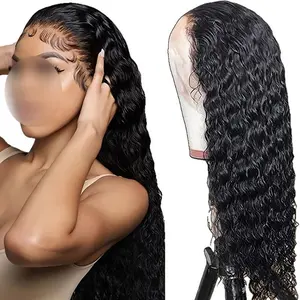 Glueless Long Loose Curly Lace Front Wig - Natural Black, Pre-Plucked 13x4 Free Part, Heat Resistant Synthetic Hair, 24" with Adjustable Straps & Combs for Women, Perfect for Daily Wear, Parties, Weddings & Special Occasions
