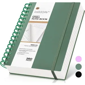 Spiral Notebook Journal,360 Pages College Ruled Notebook, Lined Thick Journals for Women Men,A5 Thick Spiral Journal for Writing,100GSM Paper, Spiral Notebooks for Work School 5.5"x8.5" Green
