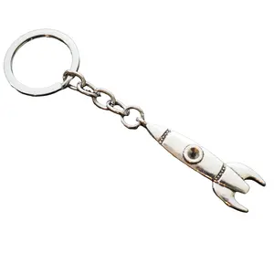 Rocket Spaceship Pendants Steel Silver Chrome Keychain