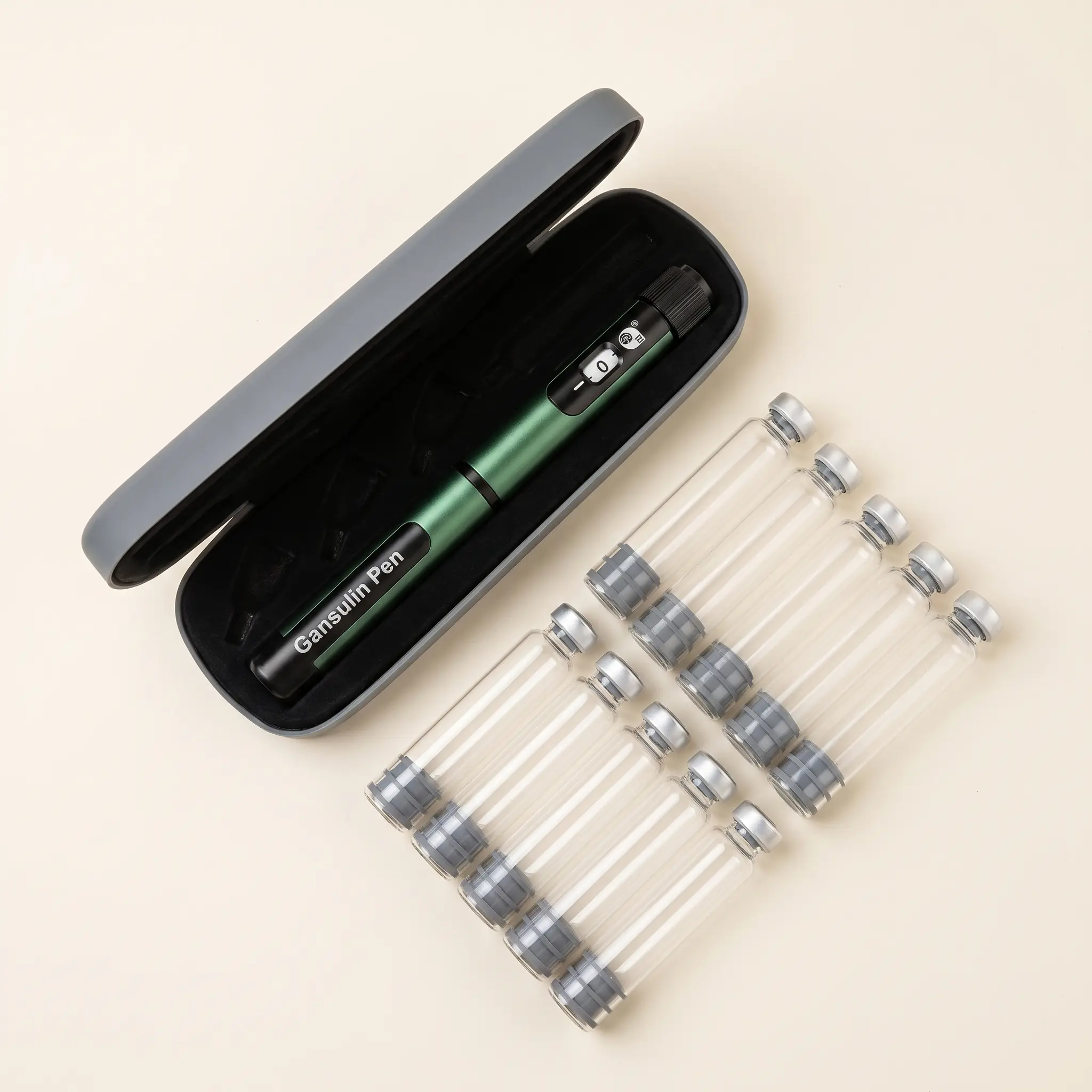 Gansulin Pen Starter Kit — Metal Pen, 3 ml Cartridges & Carry Case