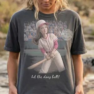 [Sale up to 50%] [Free Ship] Hit The Dang Ball Doll SoftBall field Mama Style Comfort Color T-Shirt, Softball Clipart, Travel Softball Tournament, Softball Ball Mom