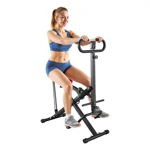 fathersdaygift VEVOR Squat Machine, Deep Squat Rowing Machine for Home, Easy Setup Foldable Exercise Equipment, Glute Trainer Machine with 3 High-Strength Resistance Bands, Glutes Leg Home Workout Machine, Black