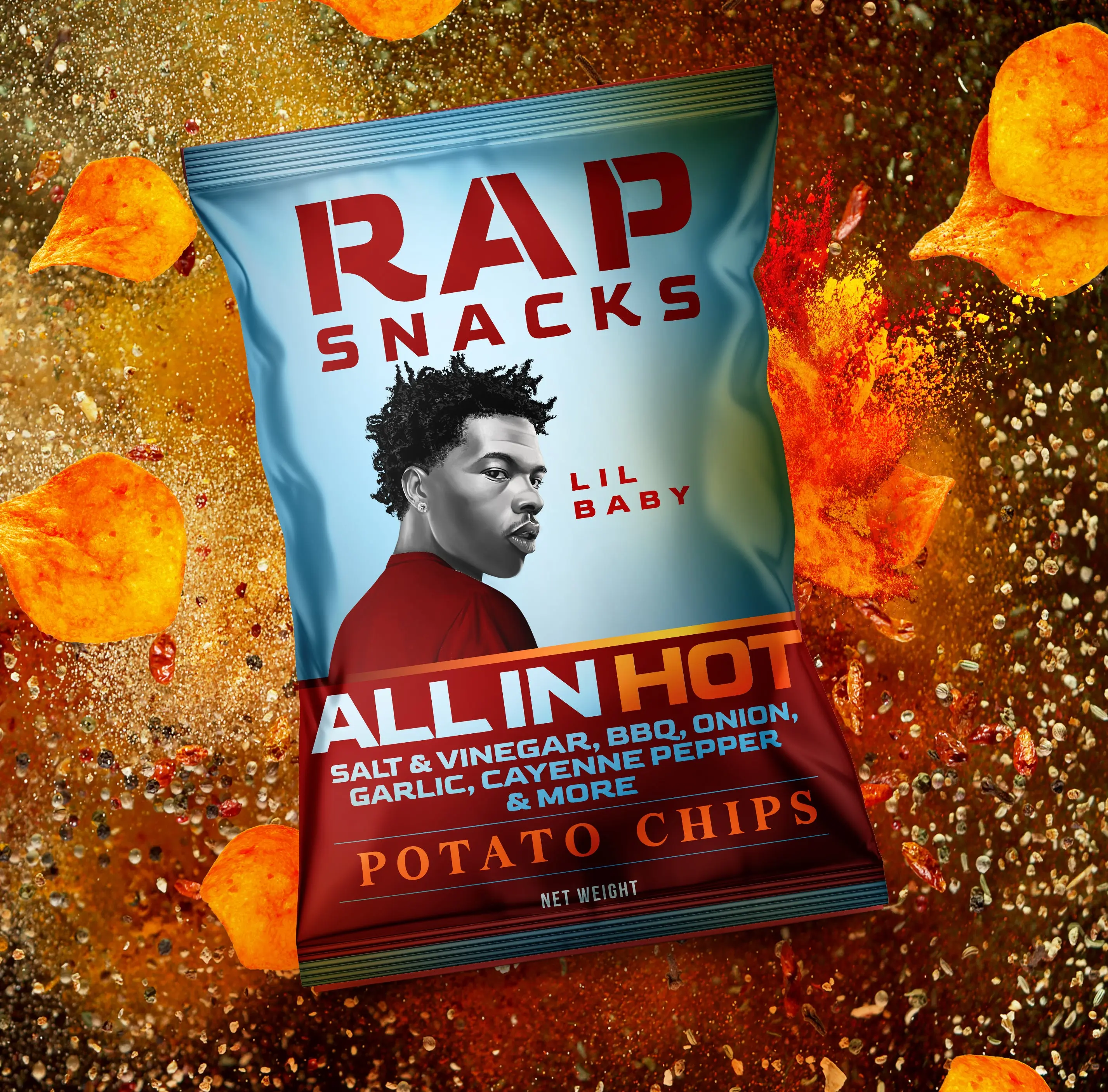 Rap Snacks Lil Baby | All in HOT Potato Chips (10 Bags) - TikTok Shop