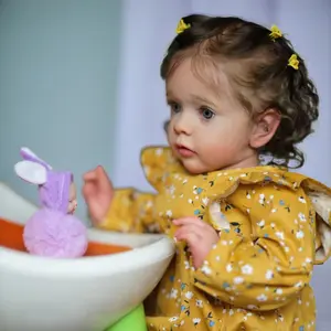 A complete set for the baby Three-piece Set 22" Realistic Doll with Golden Curls   Body Reborn Girl  Sit-and-Stand Birthday Gift for Children Development baby doll Soft Stuffed Doll Christmas Gift
