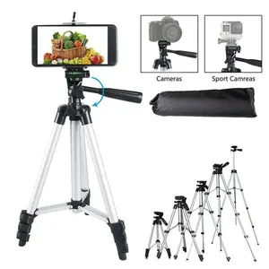 41'' Adjuatable Tall Tripod for iPhone with Flexible Gooseneck Mount, Portable Aluminum Cellphone Stand for DSLR & Smartphones, Picture Hanging, Tile, Home Renovation, Indoor Project