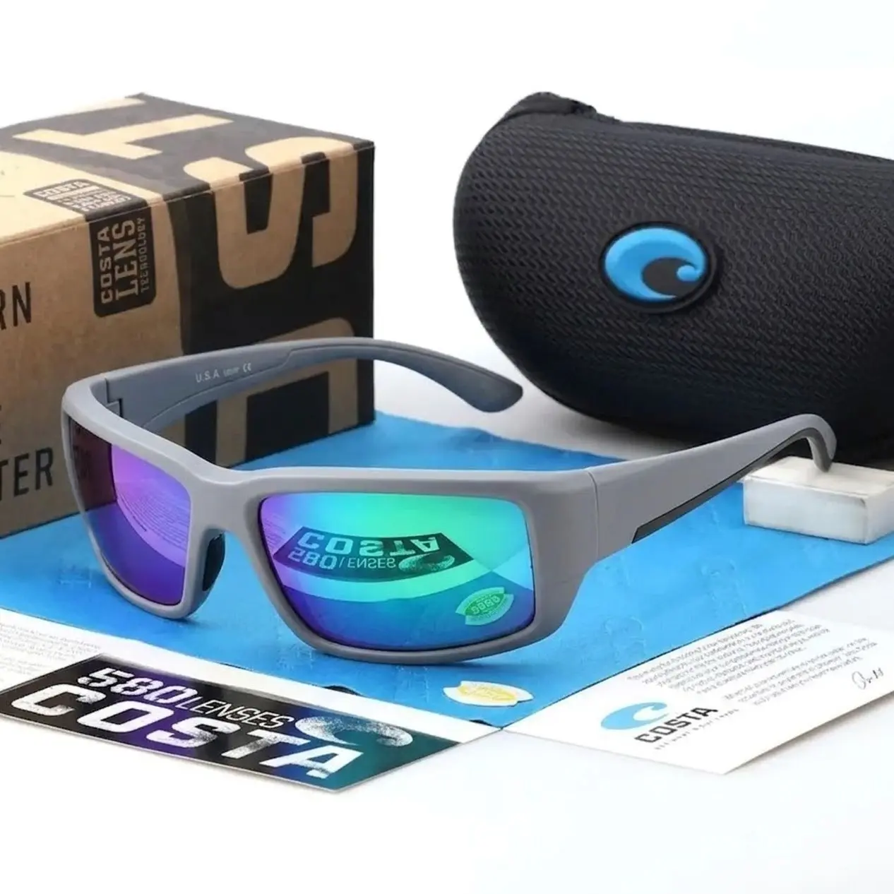 C0STA Fantail Polarized Sports Sunglasses UV400 for Men & Women, Lightweight Outdoor Performance Eyewear for Fishing, Driving, Running, Cycling, Hiking & Golf, Wraparound Protective Sunglasses**