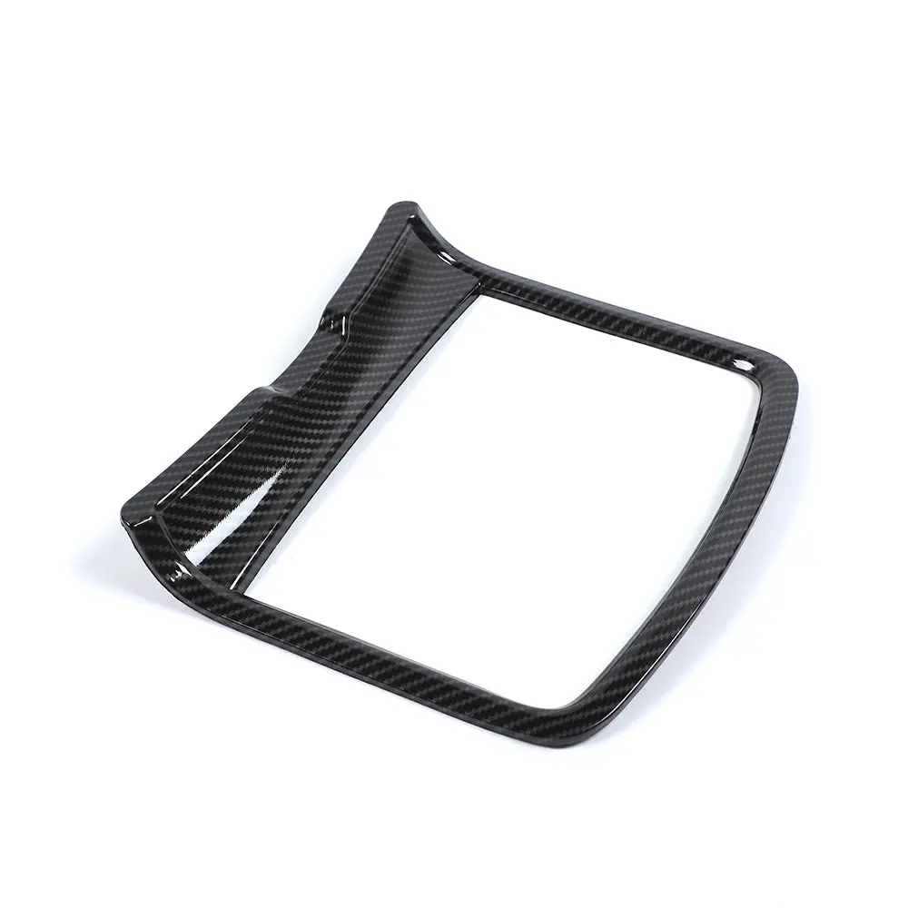 Carbon Fiber Style Inner Gear Cup Holder Trim Frame Cover, Car Interior Kit with ABS, Double Sided Tape, Polyurethane & UV Protection, Automotive Interior Sticker Protector for 2011+ Dodge Charger & 300C, Auto Accessories Interior