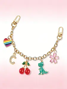 Rainbow Cherry Bag Charm Dual-Spring Buckle Design High-Quality Accessories Sweet And Edgy Girl Style Niche Aesthetic For Bags, Keys, And Luggage Gifts For Friends / Birthday Gifts Bag Charms Accessory