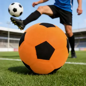 21cm/8.27in PU foam craft ball, suitable for indoor use, silent and quiet, won't disturb neighbors. With a football-like design, it's an ideal gift. Orange color.