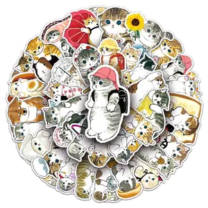 Cartoon Cat Pattern Sticker, 50pcs Cute Multi-purpose Sticker for DIY Craft, Decoration, Hand Account, Sticker Packs