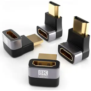 8K@60Hz Right Angle HDMI Adapter, 90  and 270  HDMI Adapter (4 Pack)