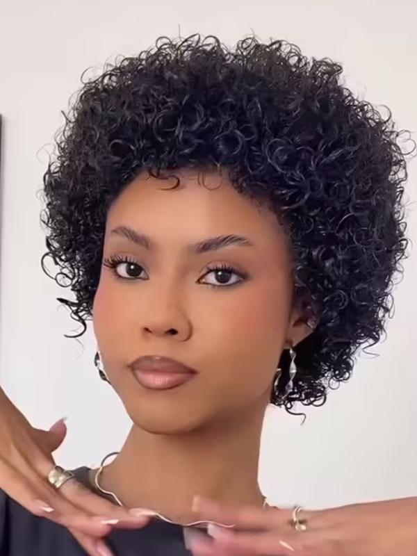 Curly Pixie Cut Wigs with Bangs, Human Hair for Women, Short Layered Bob Wig, Natural Look, Easy Maintenance, Perfect for Daily Wear, Kinky Curly Wig Curly Pixie Cut Wigs with Bangs, Human Hair for Women, Short Layered Bob Wig, Natural Look, Easy Maintenance, Perfect for Daily Wear, Kinky Curly Wig