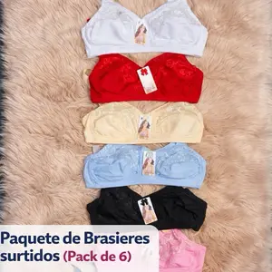 Women’s Comfort Bras – Pack of 6 | Adjustable Straps | Assorted Colors