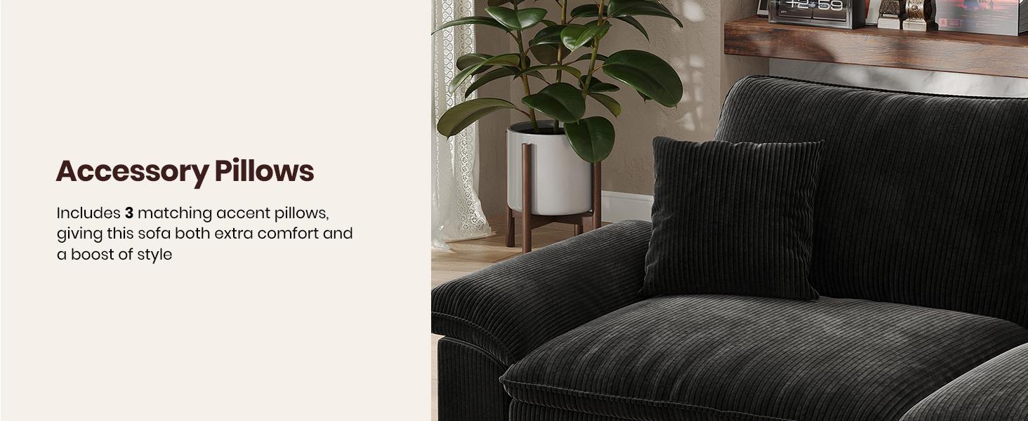 [3 Packages Shipping] 123'' Cloud Modular Couch Sofa, Oversized 3 Seat Comfy Sofa For Living Room, Sectional Couches With Ottoman, Detachable Seat Cushion & Backrest Cover, Chenille Fabric Beige