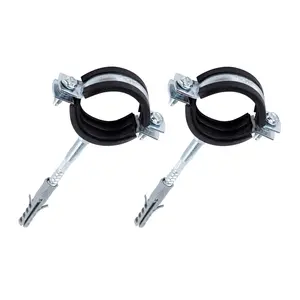 3pcs 50mm Adjustable Pipe Bracket Clamp with Wall Plug and Hanger Screw, Ideal for Wall and Ceiling Mount, Durable and Easy to Install